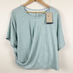Nike Luxe Dri Fit Training Side Twist Short Sleeve Workout Top Size 3X Women